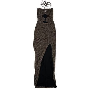 Nookie - Havana Cut Out Maxi Dress in Leopard Print Brown